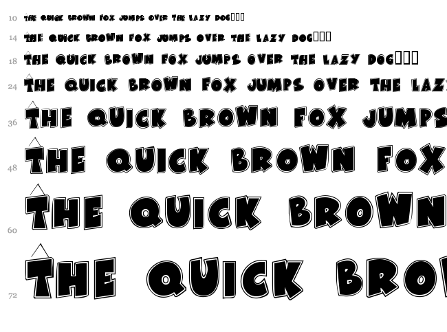 KR Bad Kitty font waterfall